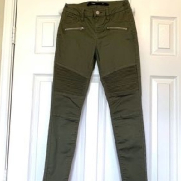 NWOT Harper Olive Motorcycle pants skinny fit, zippered pockets 28 - Picture 1 of 5